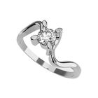 Anillo de Compromiso en Oro Blanco 10K con Circonia -  Talla:4.5/ FJ594-10W-CZ-45