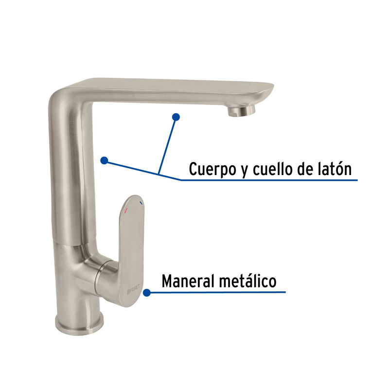 Monomando Satín Cuello Alto para Fregadero Fose... image number null