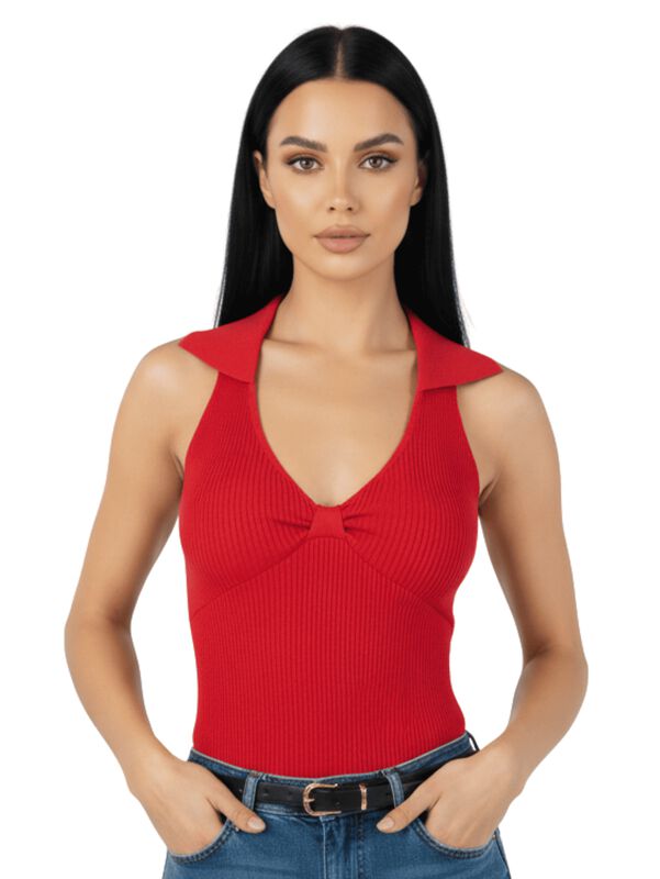 Blusa Casual Mujer Moderna Tejido Acanalado BL-... image number null