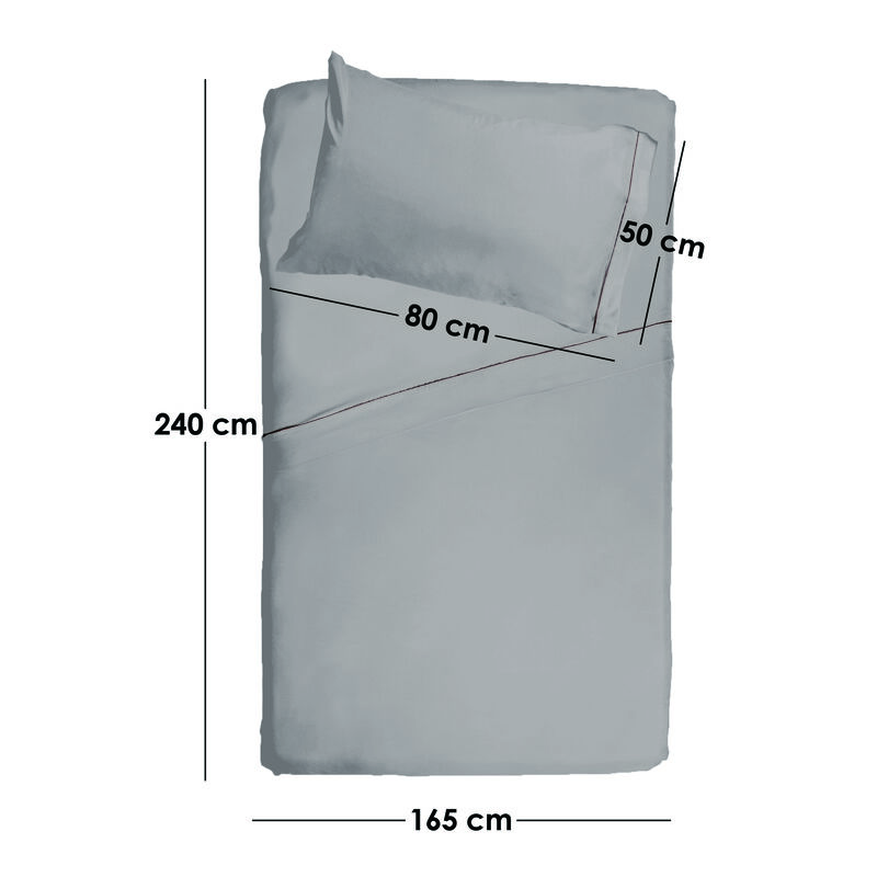 Sabana de Microfibra Super Suave Individual Gri... image number null