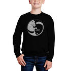 Sudadera De Cuello Redondo Word Art Para Ni&ntilde;o - Gato Yin Yang - Negro
