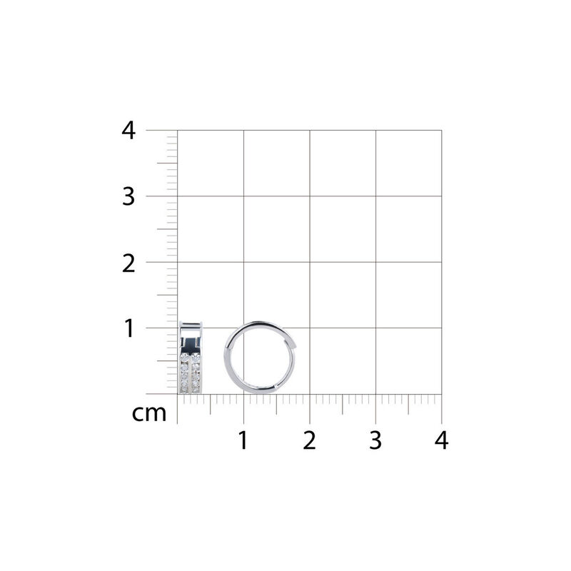 Arracadas De Oro Blanco 14K Con Zirconias (9Mm ... image number null