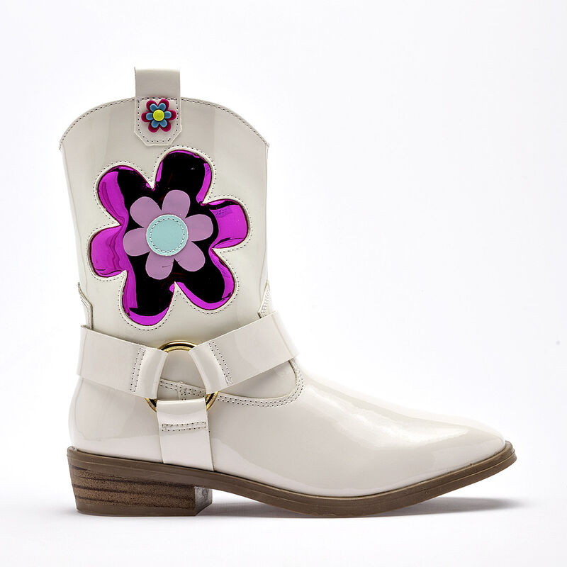 Karsten bota tac&oacute;n para ni&ntilde;a  blanco charol fiu... image number null