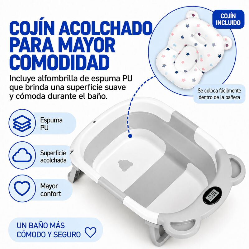 Ba&ntilde;era Para Beb&eacute; Plegable Con Term&oacute;metro Y Alfo... image number null