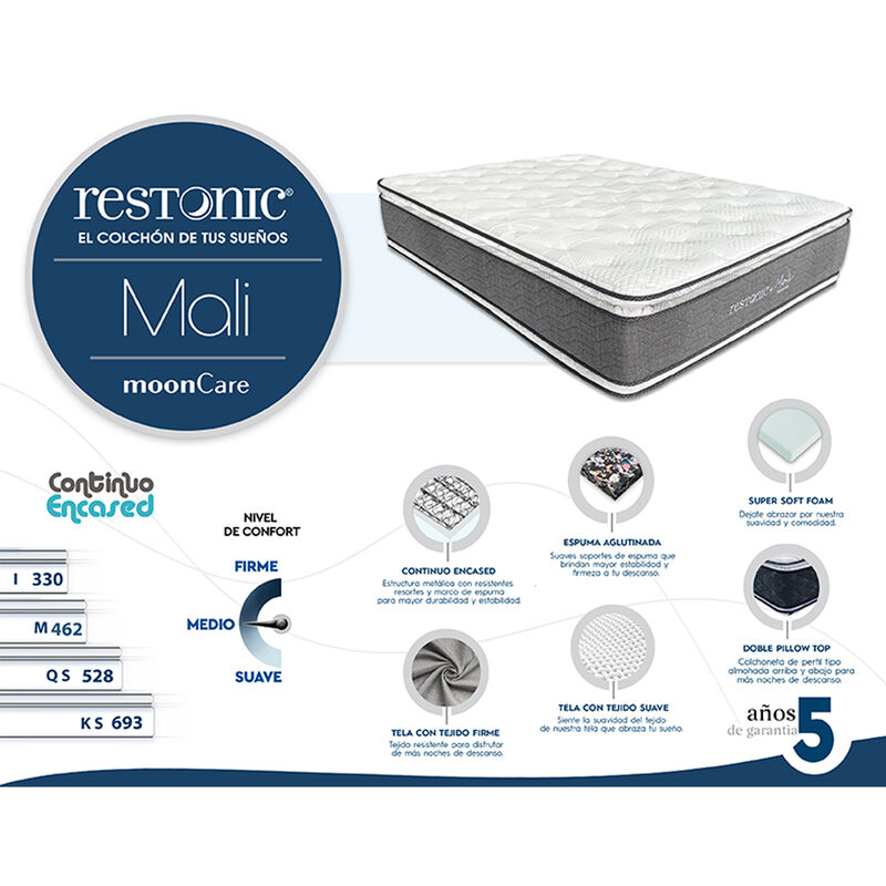 Colch&oacute;n Restonic King Size Mali Medio image number null