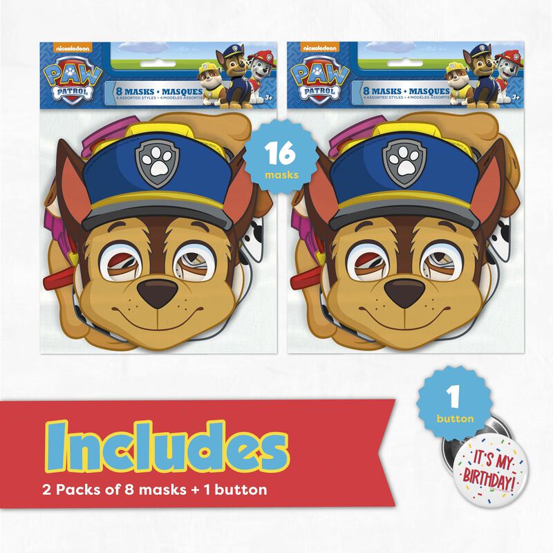 M&aacute;scaras De Fiesta &Uacute;nicas De Paw Patrol Para Cu... image number null
