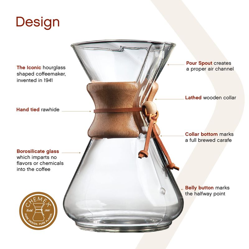 Cafetera Chemex Pour-over Glass Classic, 10 Taz... image number null