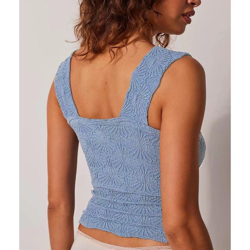 Top Corto Sin Mangas Niceyoo XS/S Azul Cuello C... image number null