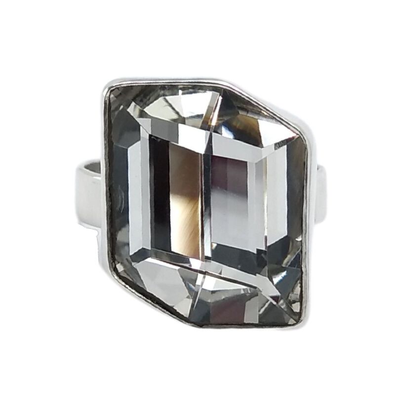 Anillo ajustable Fancy cristal con plata .925 Z... image number null