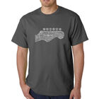 Camiseta Word Art Para Hombre - Guitar Head - Gris