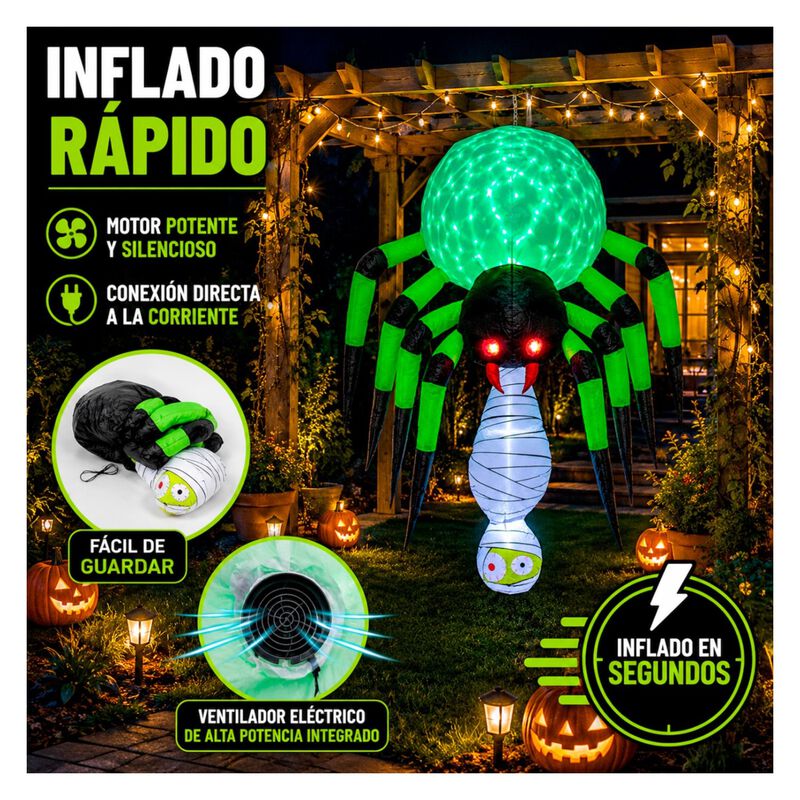 Inflable Halloween Ara&ntilde;a Gigante Exterior 2.1 M... image number null