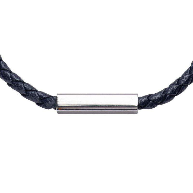 Brazalete Hombre Cuero Piel Pulsera Acero Inoxi... image number null
