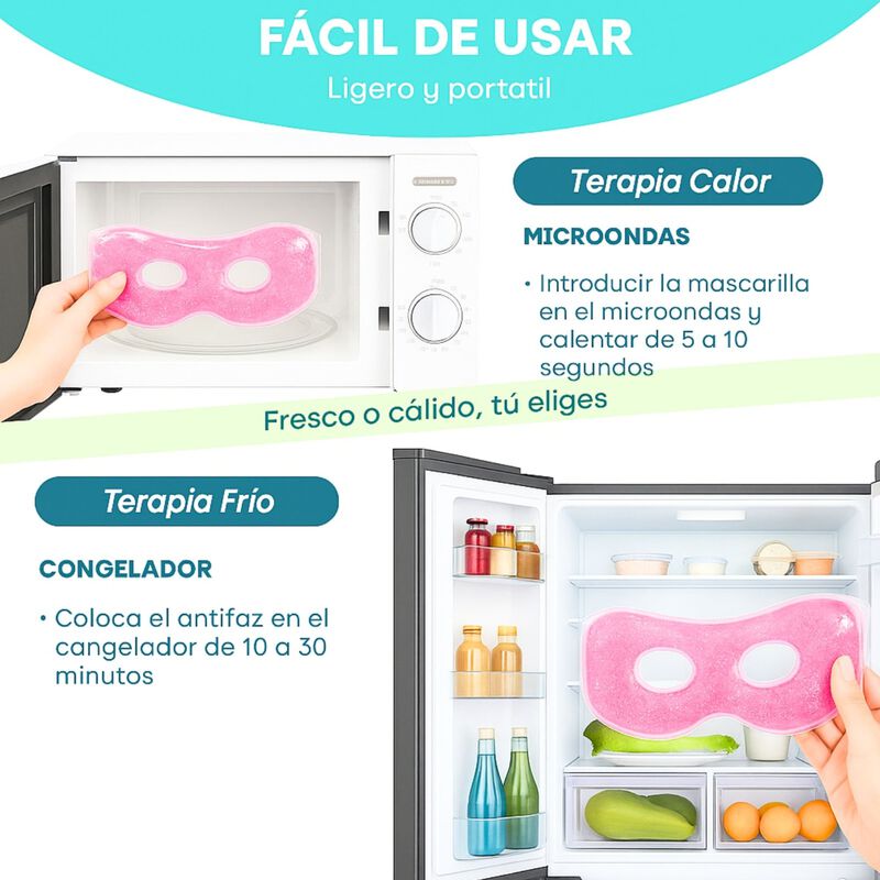 Antifaz de Gel Terapia Fr&iacute;o y Calor Dise&ntilde;o Glit... image number null