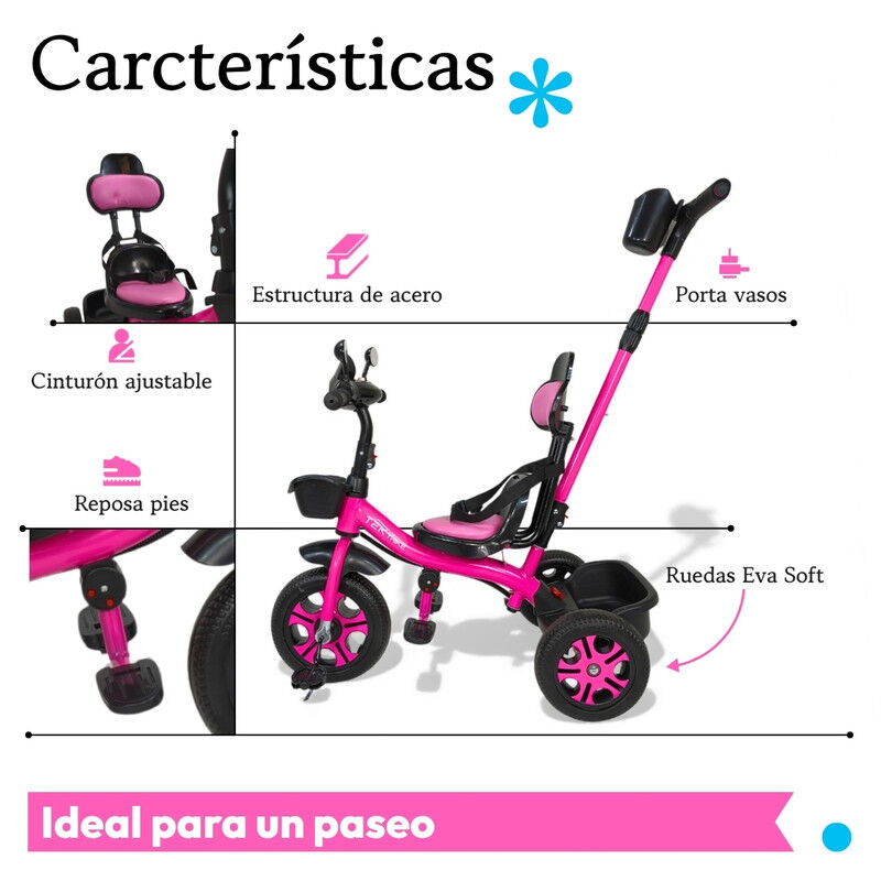 Triciclo C/ Bast&oacute;n Dirigible Torreta Musical y ... image number null