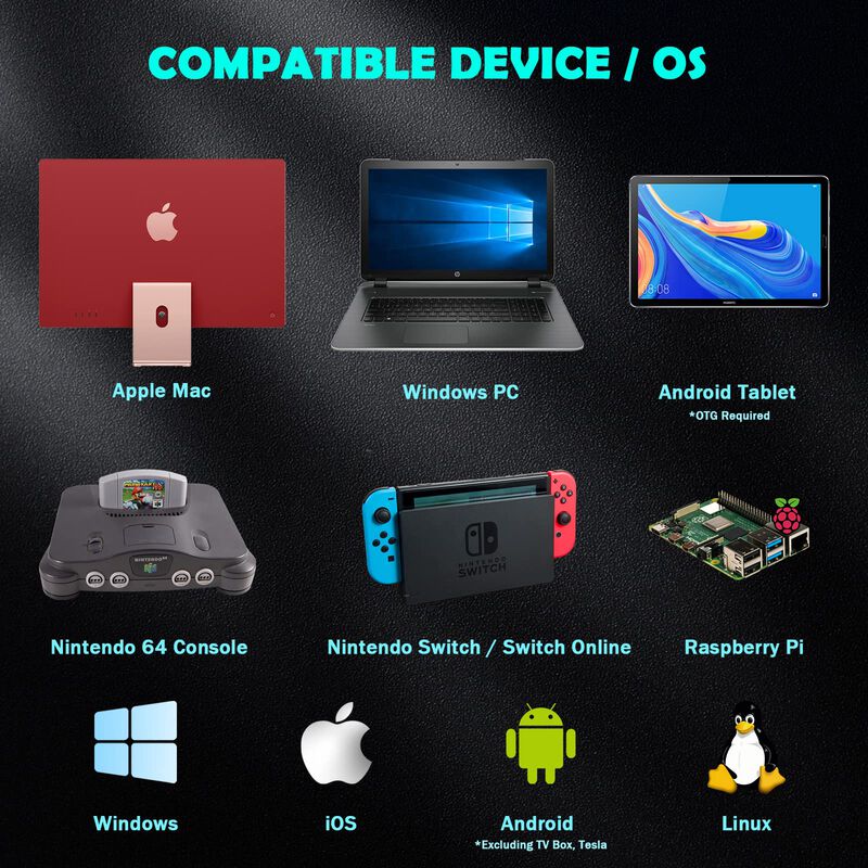 Control Inal&aacute;mbrico Innext para N64 y Switch co... image number null