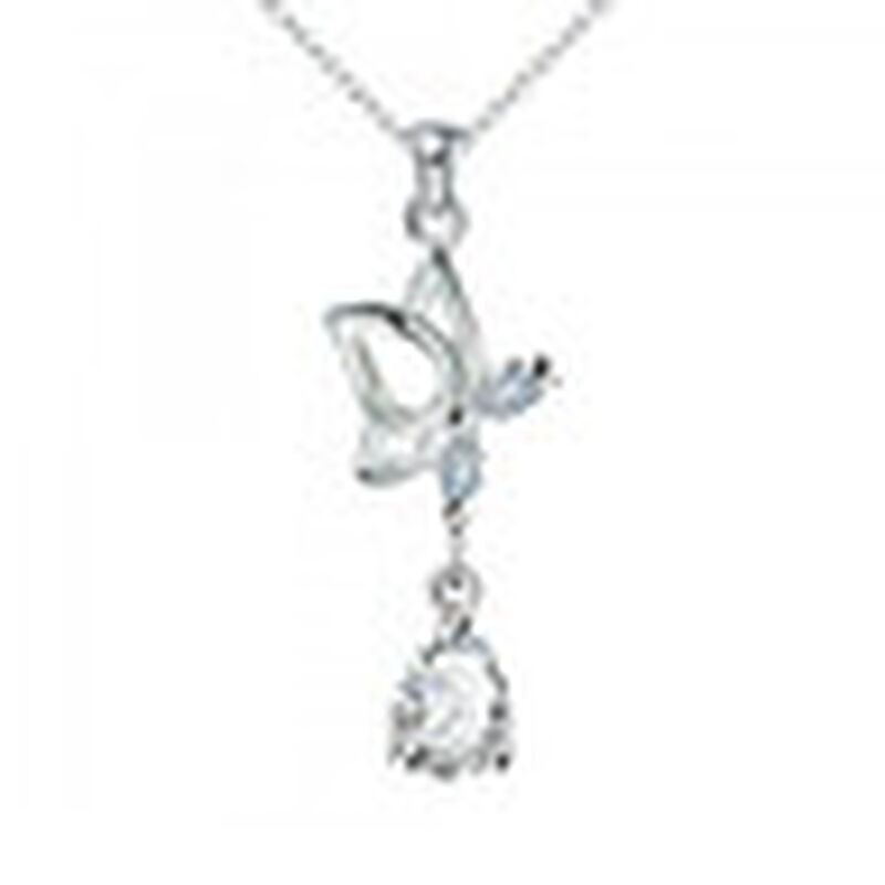 Dije con Cadena en Plata Ley 925 de Mariposa co... image number null