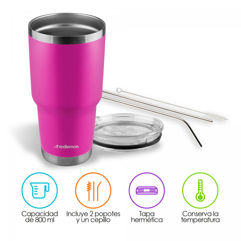 Termo Y Vaso Con Popotes image number null