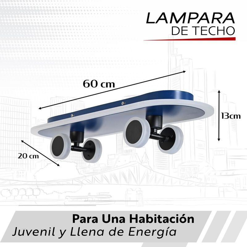 Lámpara De Patineta Led Dorado image number null