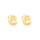 Aretes De Oro Amarillo De 10K (Letra C)
