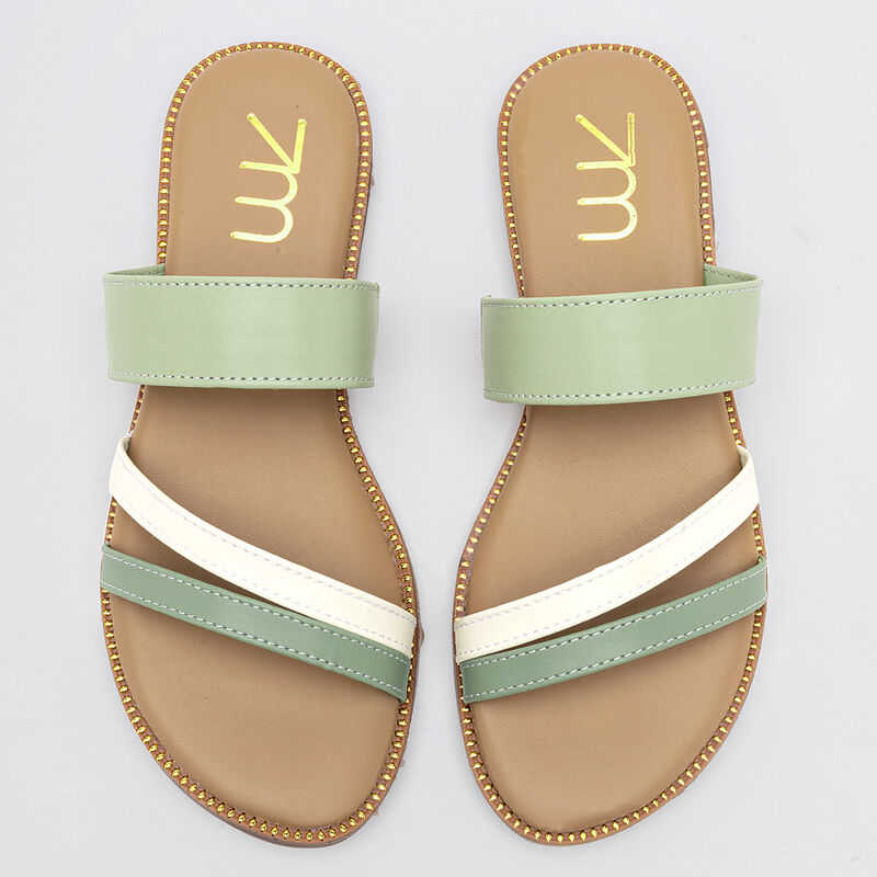 Top Moda Sandalia para mujer verde beige image number null