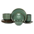 Juego De Vajilla Stone Lain 16 Piezas Verde Para 4 Comensales