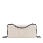 Cartera Flap Grande Con Monograma Troquelado Color Beige