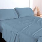 Juego S&aacute;banas King Size Navy Liso Polo One 4pzs Azul Cielo