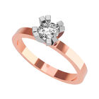 Anillo de Compromiso de 14K con Circonia Talla 8 ORO ROSA 14K- / M989-14R-CZ-8
