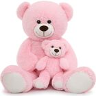 Oso De Peluche Morismos Giant, Rosa, 100 Cm, Con Beb&eacute;