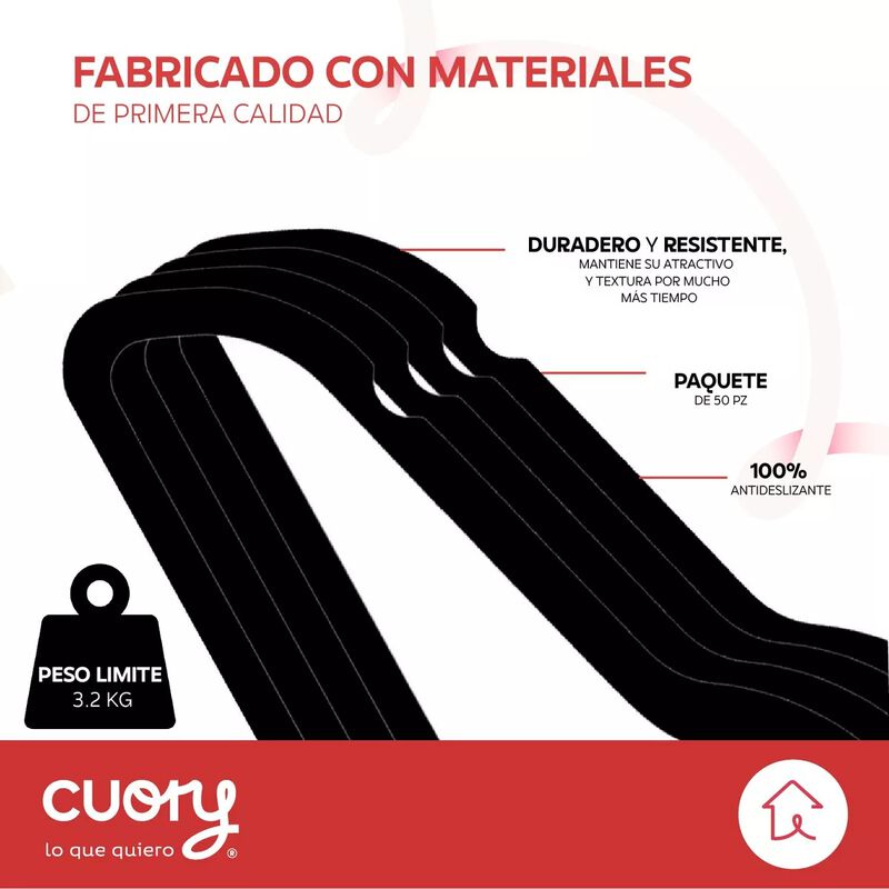 Set 50 Ganchos Terciopelo Para Ropa Antidesliza... image number null