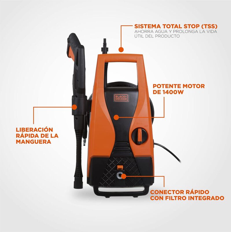 Hidrolavadora Black & Decker Alta Presi&oacute;n 1400w... image number null