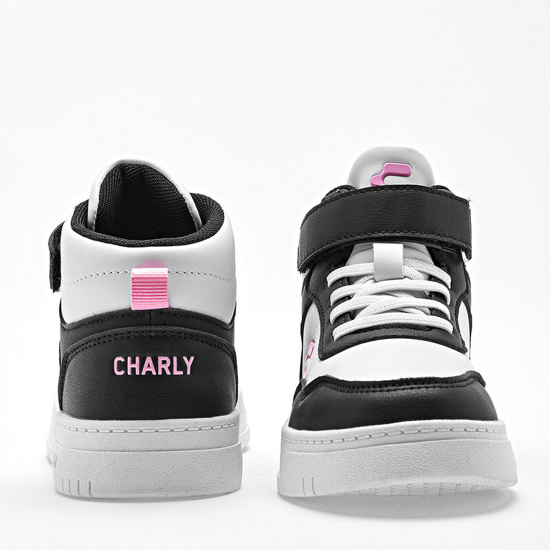 Charly Tenis urbano para ni&ntilde;a blanco negro, agu... image number null