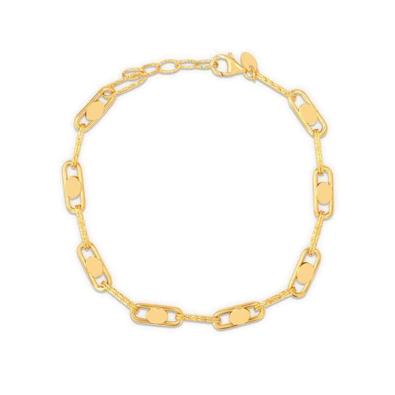 Pulsera De Oro Amarillo 10k (17.5 + 2cm Aprox.) image number null