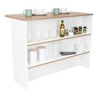 Barra De Cocina Diamante Blanco y Castaño Virtual Muebles