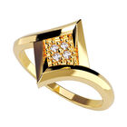 Anillo de Compromiso en Oro Amarillo 14K con Circonia -  Talla:8.5/ FJ577-14Y-CZ-85
