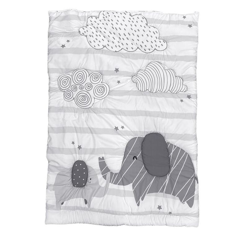 Protector Cuna Cunero Beb&eacute; Elephant Gris 6 Pzas... image number null