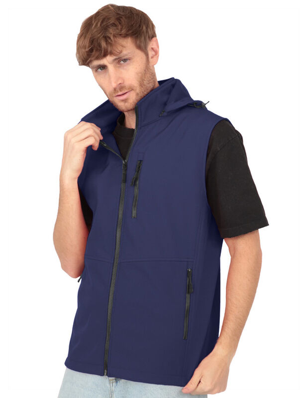 Chaleco Con Gorro Desmontable Cuello Alto Azul ... image number null