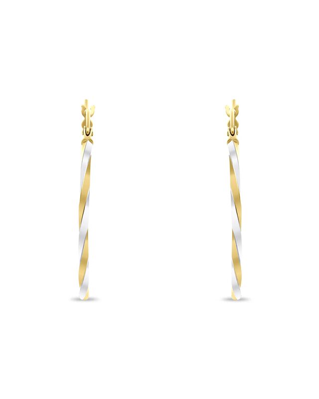 Arracadas De Oro Amarillo Y Blanco 14k (30 Mm) image number null