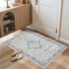 Alfombra Rugxara 61x91 Cm Azul Lavable Estilo Vintage