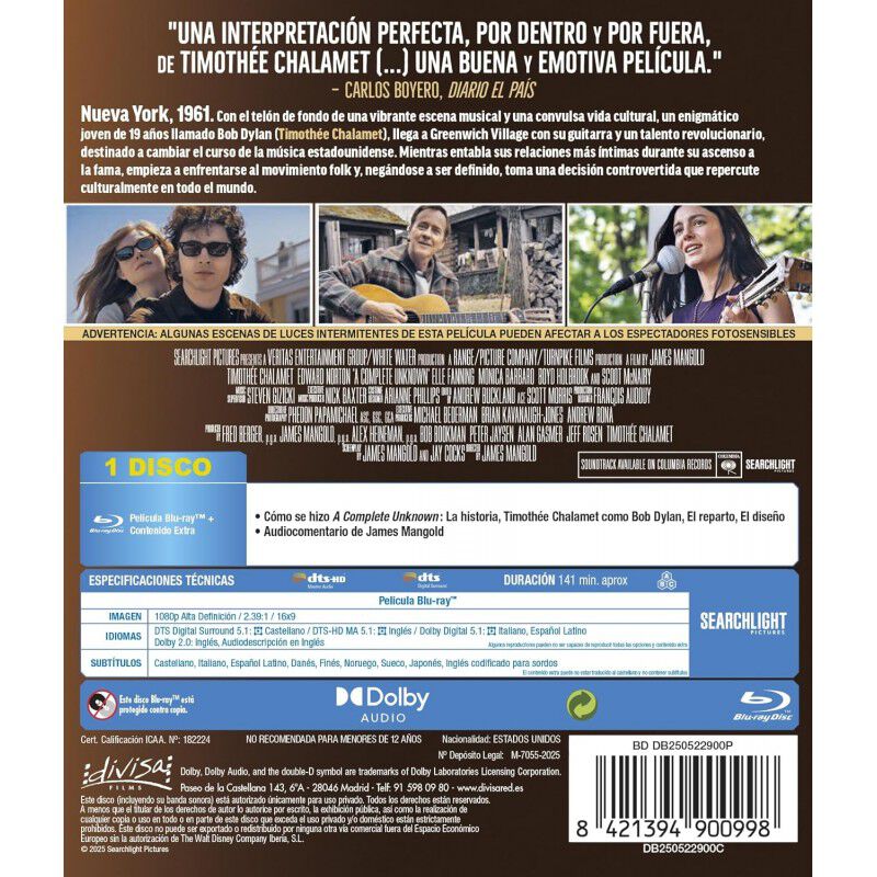 A Complete Unknown [Blu-ray] (2024) image number null