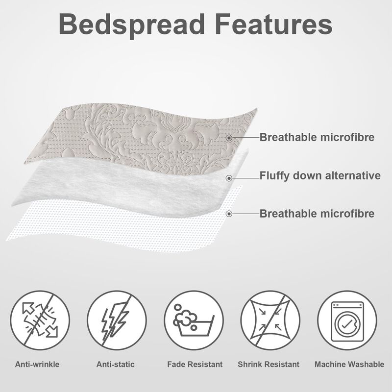 Set De Edred&oacute;n Hansleep Cream Queen Size Damask... image number null