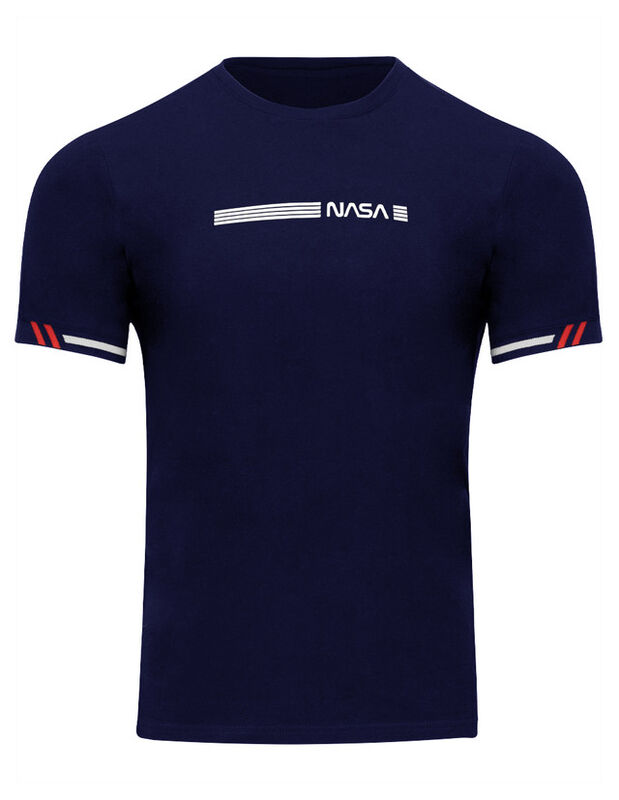 Playera Casual Caballero Premium Estampada Azul... image number null