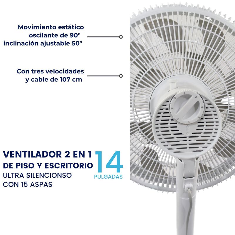 Ventilador De Pedestal 14" Tek 3 Velocidades Os... image number null