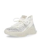 Zapatilla Steve Madden Maxima Blanca Con M&uacute;ltiples Diamantes De Imitaci&oacute;n Para Mujer Talla 8.5