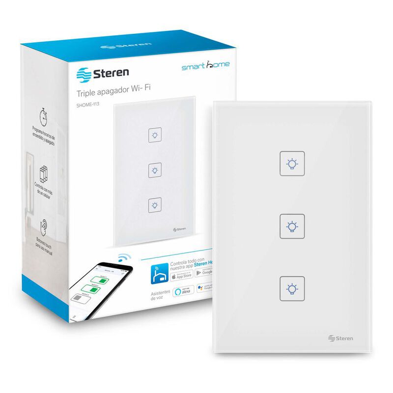 Apagador Touch Wi-fi, Triple | Shome-113 image number null