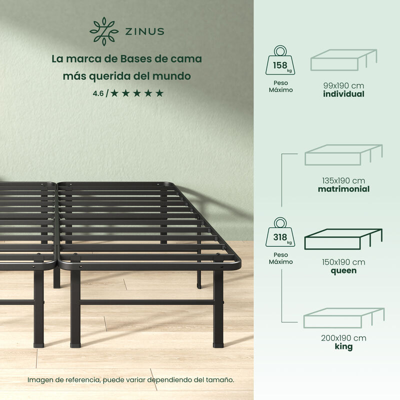 Zinus Rumi | Base De Cama Queen De Montaje F&aacute;ci... image number null