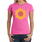 Camiseta Word Art Para Mujer - Girasol- Rosa