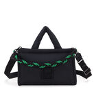 Bolsa Tote Mediana Con Asa Trenzada Color Negro
