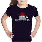 Camiseta Word Art Para Ni&ntilde;a - Perro Navide&ntilde;o Asom&aacute;ndose - Negro