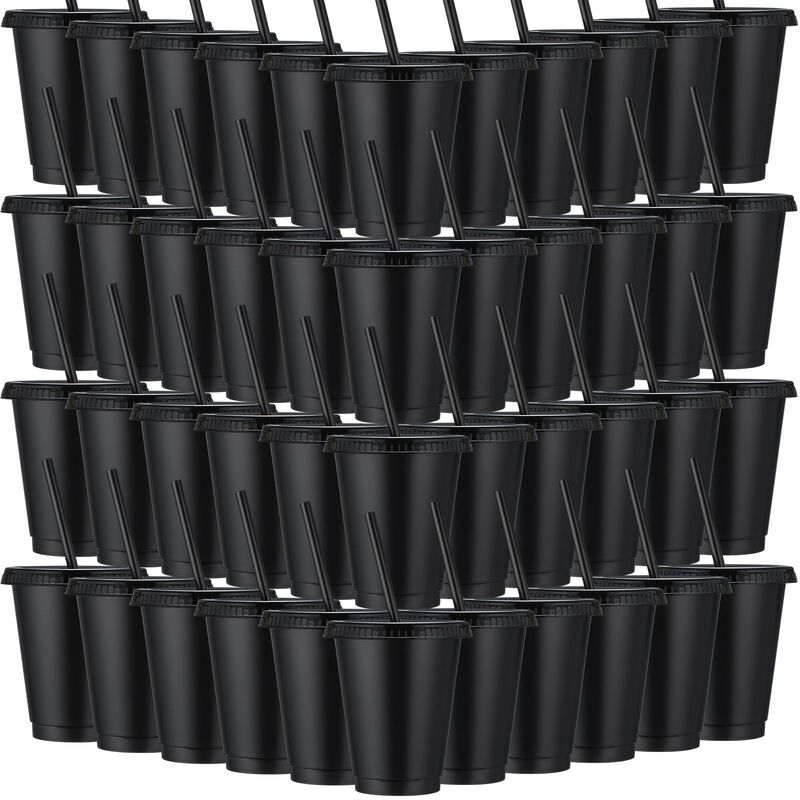 Vasos Reutilizables Negros Sieral 45 Unidades C... image number null